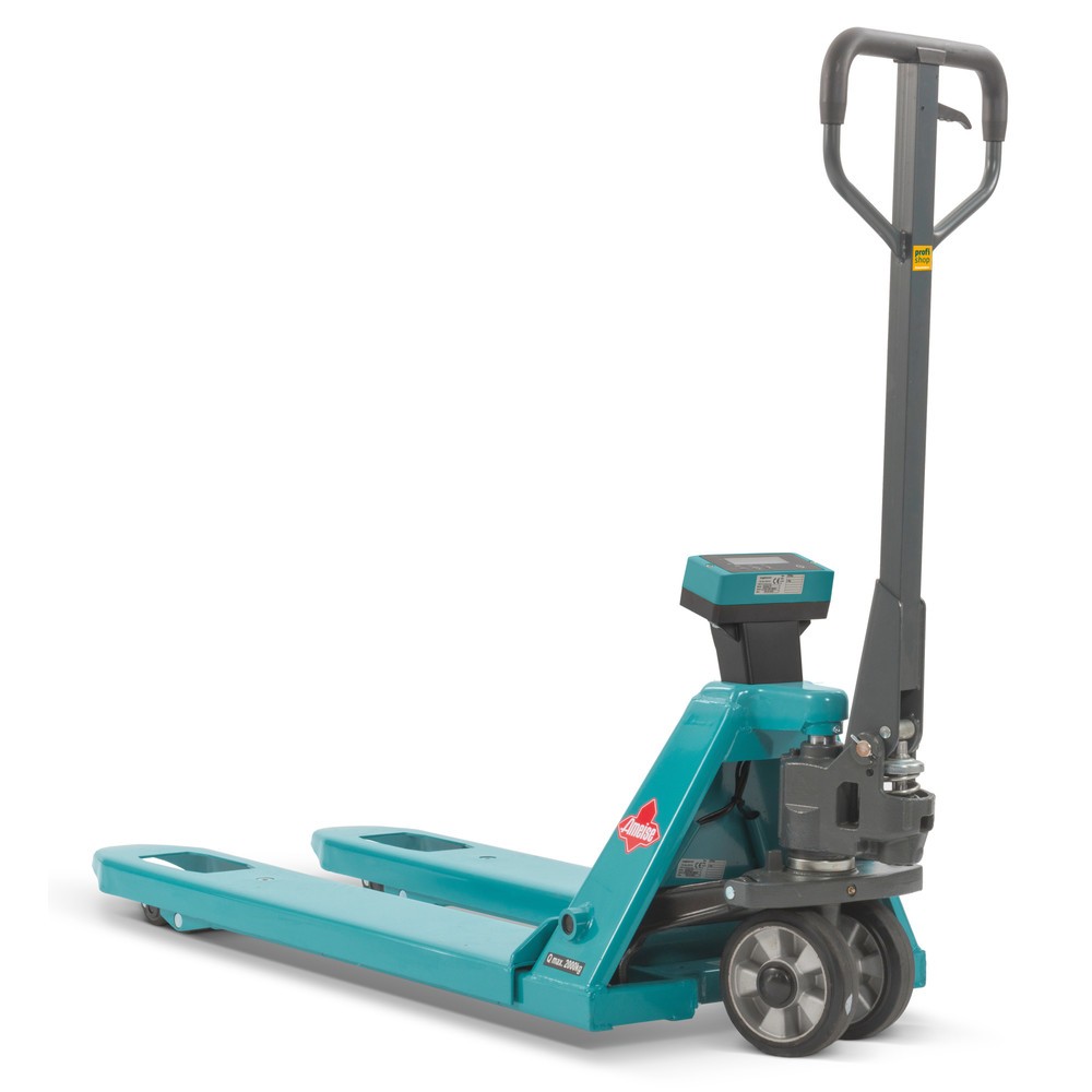 Termékkép: Ameise® PTM 2.0 Scale mérleges emelőkocsi, 1 kg-os mérésköz, teherbírás 2000 kg, tandem görgők