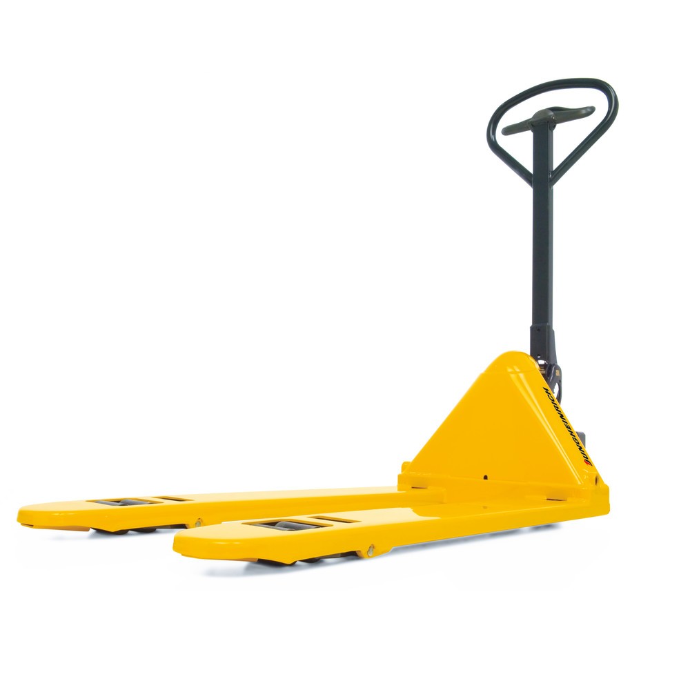 Termékkép száma 2: Jungheinrich Lapos kézi emelőkocsi, AM 15l, 680 mm-es különleges villakocsi szélesség, villahossz 1.150 mm, tömör gumi/poliuretán, tandem görgők